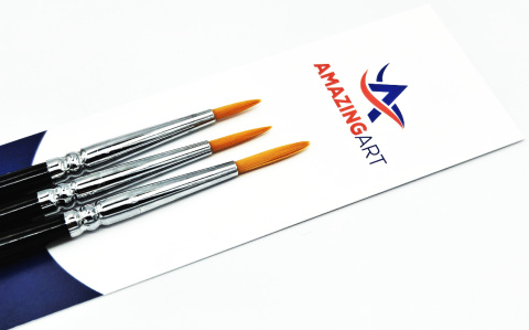 AMAZING ART BRUSH SET ZESTAW 3 PĘDZLI OKRĄGŁYCH 2/0; 0; 1